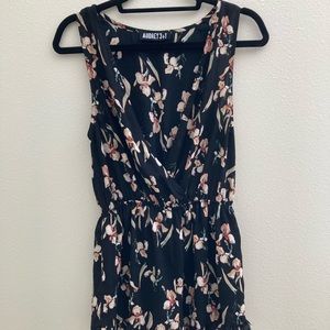 Audrey 3+1 black floral romper